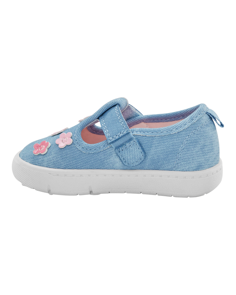 Every Step® First Walker Floral Denim Sneakers - Blue, image 6 of 7 slides
