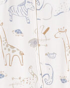 Baby Animal Print Zip-Up PurelySoft Sleep & Play Pajamas, image 3 of 4 slides