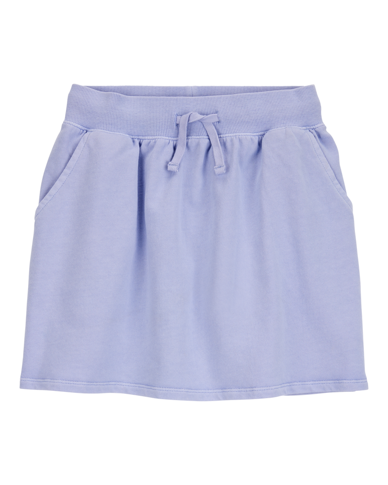Kid Active Drawstring French Terry Skort - Purple, image 1 of 4 slides