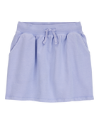 Kid Active Drawstring French Terry Skort - Purple, image 1 of 4 slides