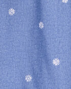 Girls Daisy-Print Chambray Jacket - Blue, image 3 of 3 slides