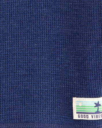 Toddler Short-Sleeve Waffle Knit Tee - Navy, 
