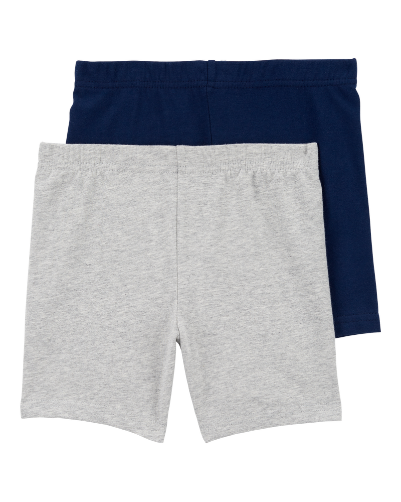 Toddler Girl 2-Pack Tumbling Shorts - Grey/Navy, image 3 of 10 slides