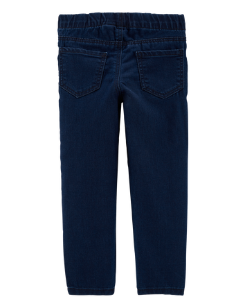 Baby Dark Wash Elastic-Waist Jeggings, 