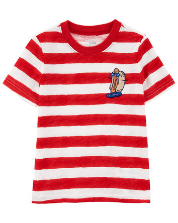 Toddler Striped Hot Dog Graphic Tee, 