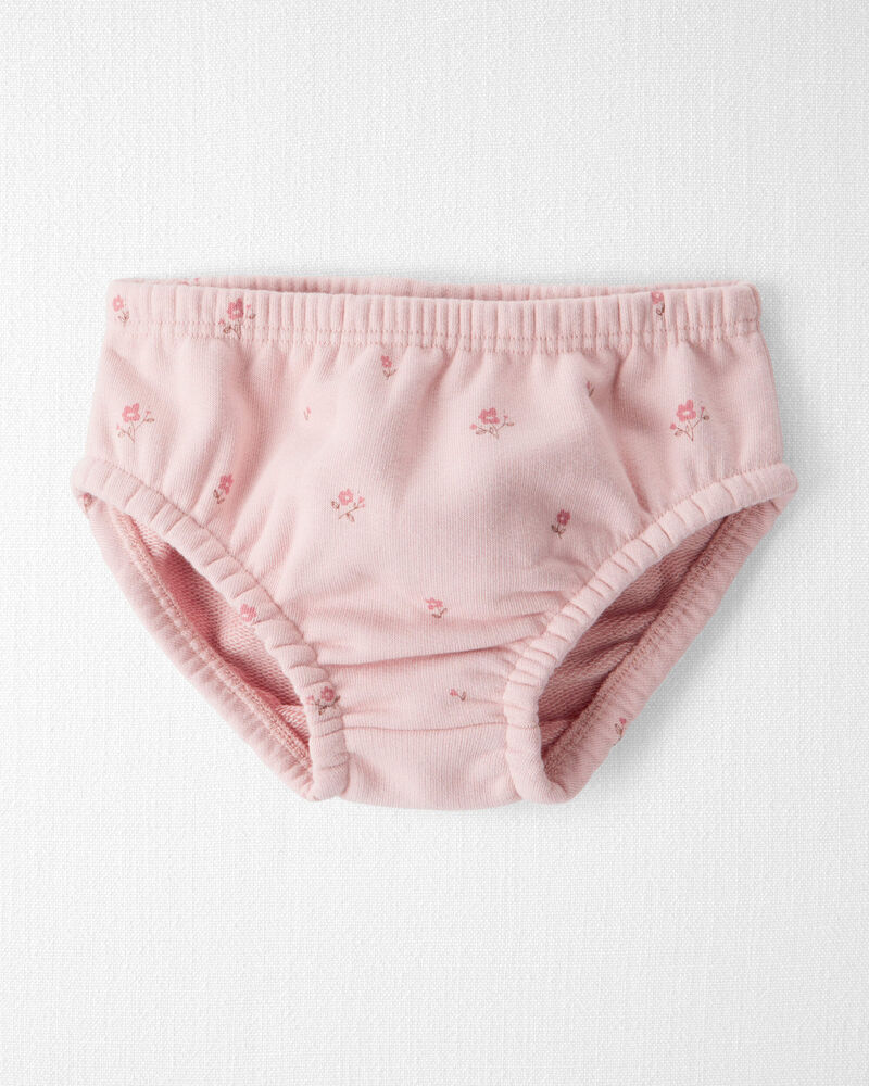 Baby Girl French Terry Dress Made with Organic Cotton in Blush Petals Print, image 3 of 7 slides