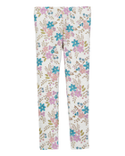 Girls Floral Stretch Leggings - Multi, image 1 of 5 slides