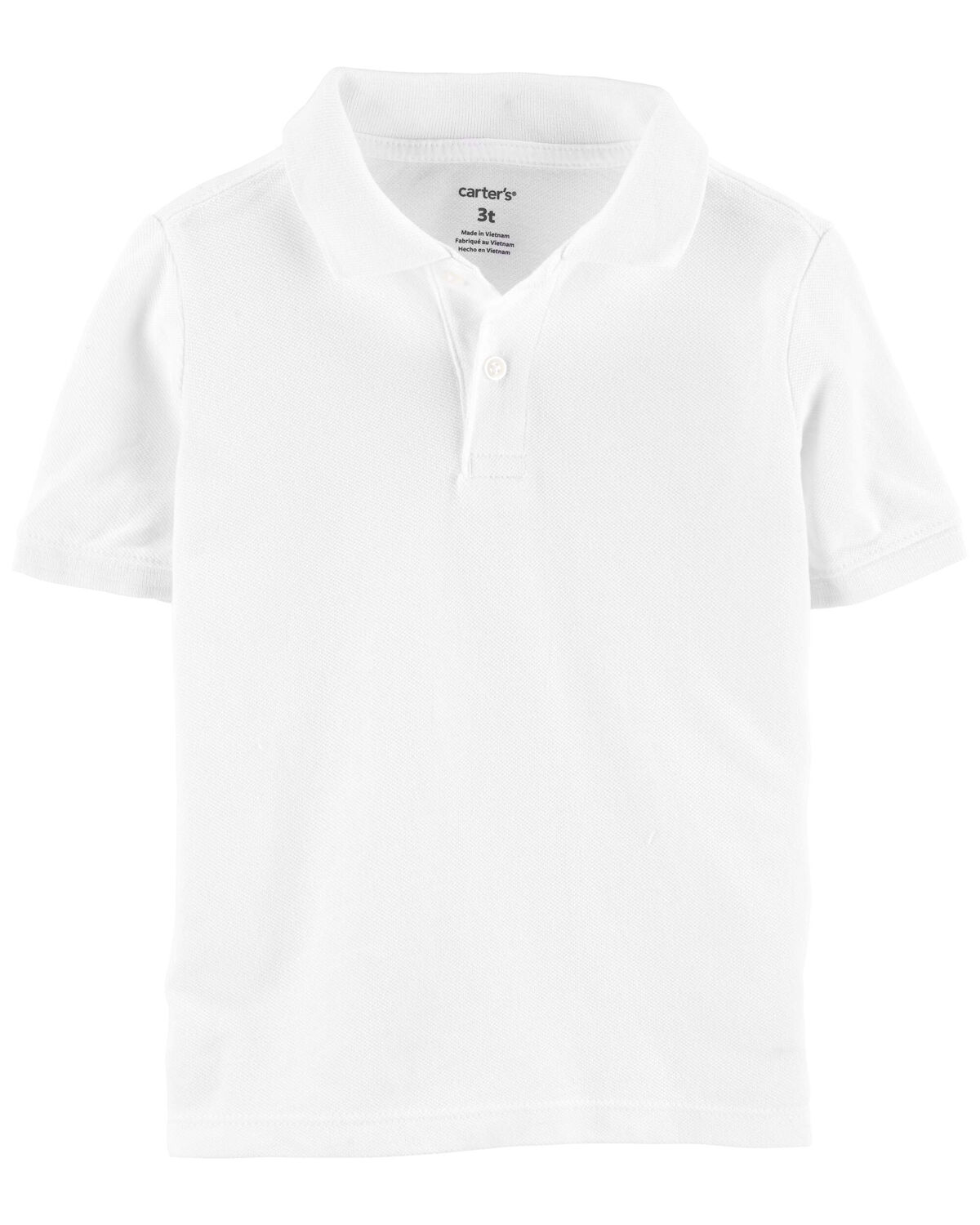 White Toddler Piqué Uniform Polo | carters.com