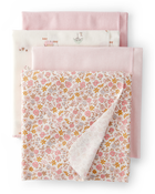 Baby 4-Pack Floral Receiving Blankets - Pink, image 1 of 5 slides