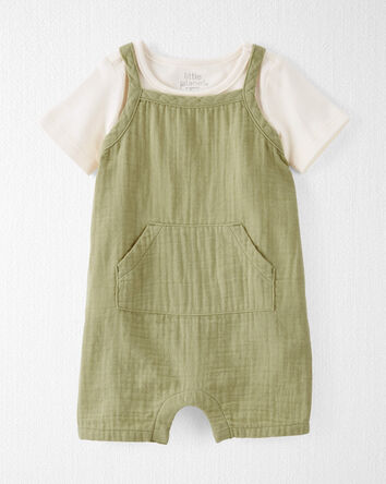 Baby Organic Cotton Gauze Shortall Set, 