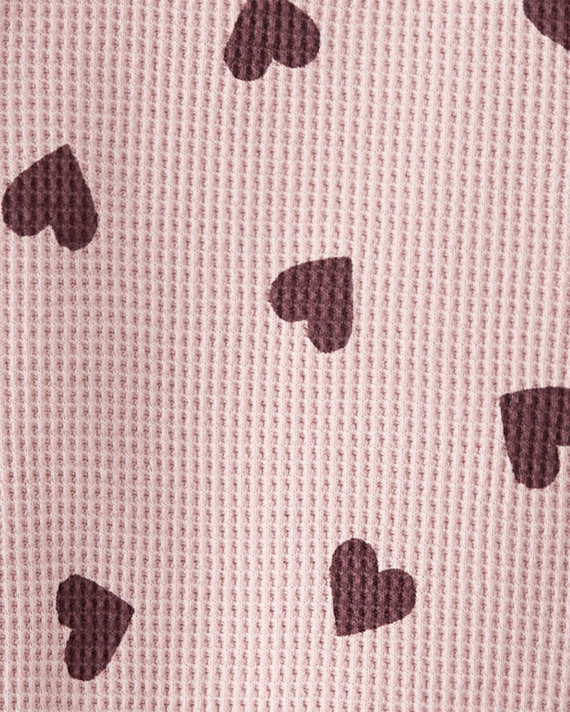 Baby Waffle Knit Set Made with Organic Cotton in Heart Print
, image 3 of 4 slides