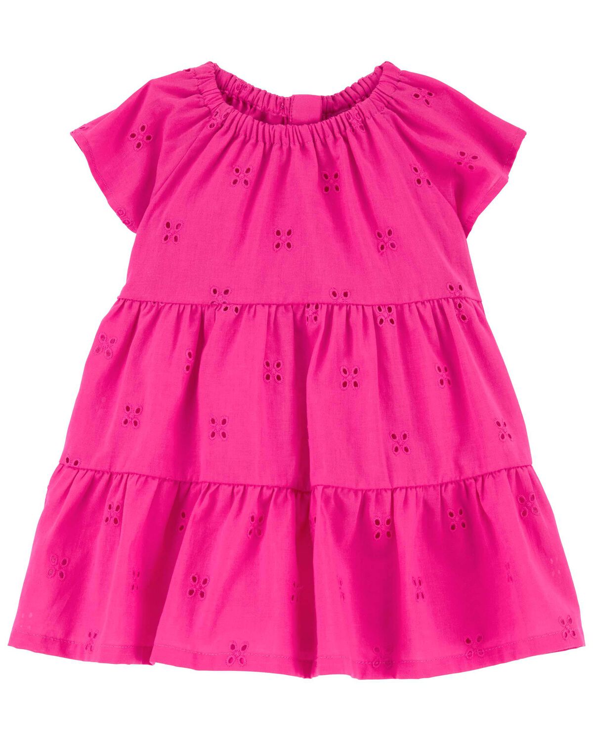 Pink Baby Eyelet Tiered Dress | carters.com