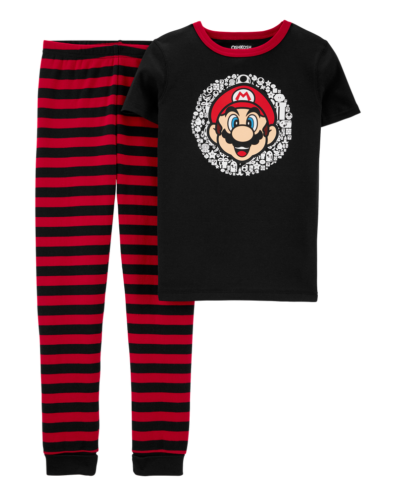 Kid Super Mario™ 100% Snug Fit Cotton Pajamas, image 1 of 3 slides