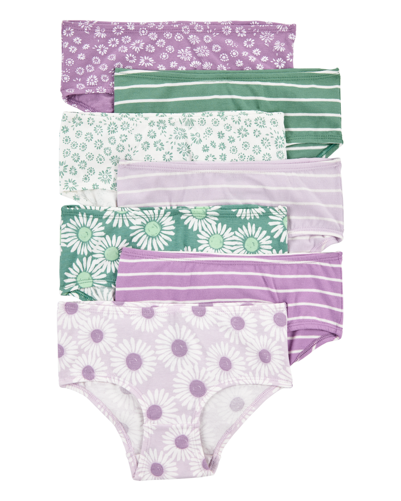 Toddler 7-Pack Striped Floral Brief Stretch Underwear, image 1 of 4 slides