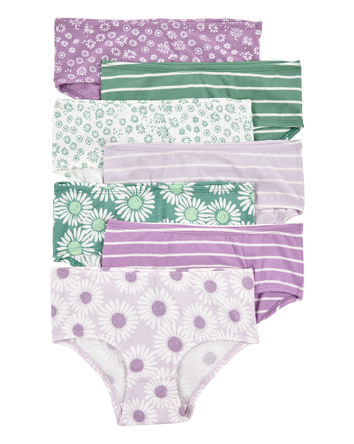 Toddler 7-Pack Striped Floral Brief Stretch Underwear, 