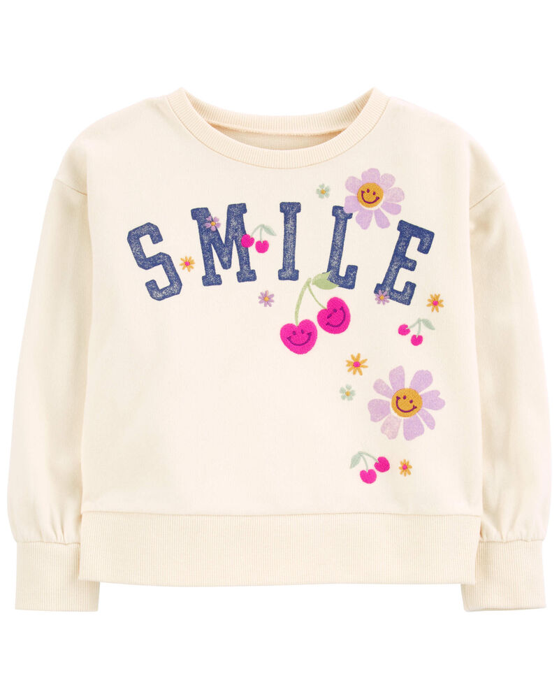 Toddler Smile Floral Sweatshirt, image 1 of 2 slides
