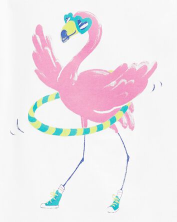 Kid Flamingo Hula Hoop Graphic Tee, 