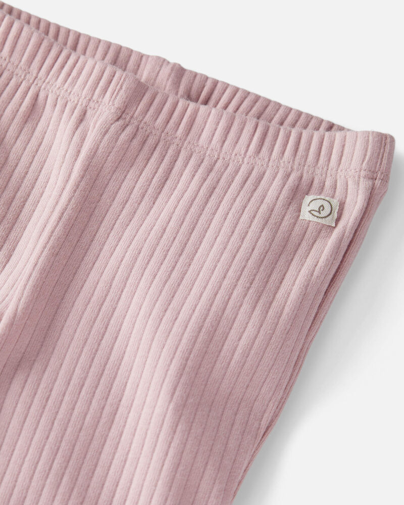 Baby 2-Pack Organic Cotton Rib Leggings in Wildberry Bouquet & Perfect Pink, image 2 of 4 slides