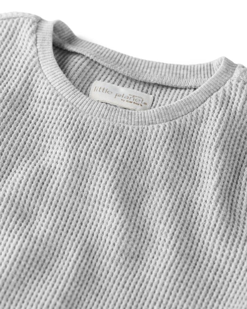 Toddler 3-Pack Waffle Knit Tops Made With Organic Cotton, image 2 of 3 slides