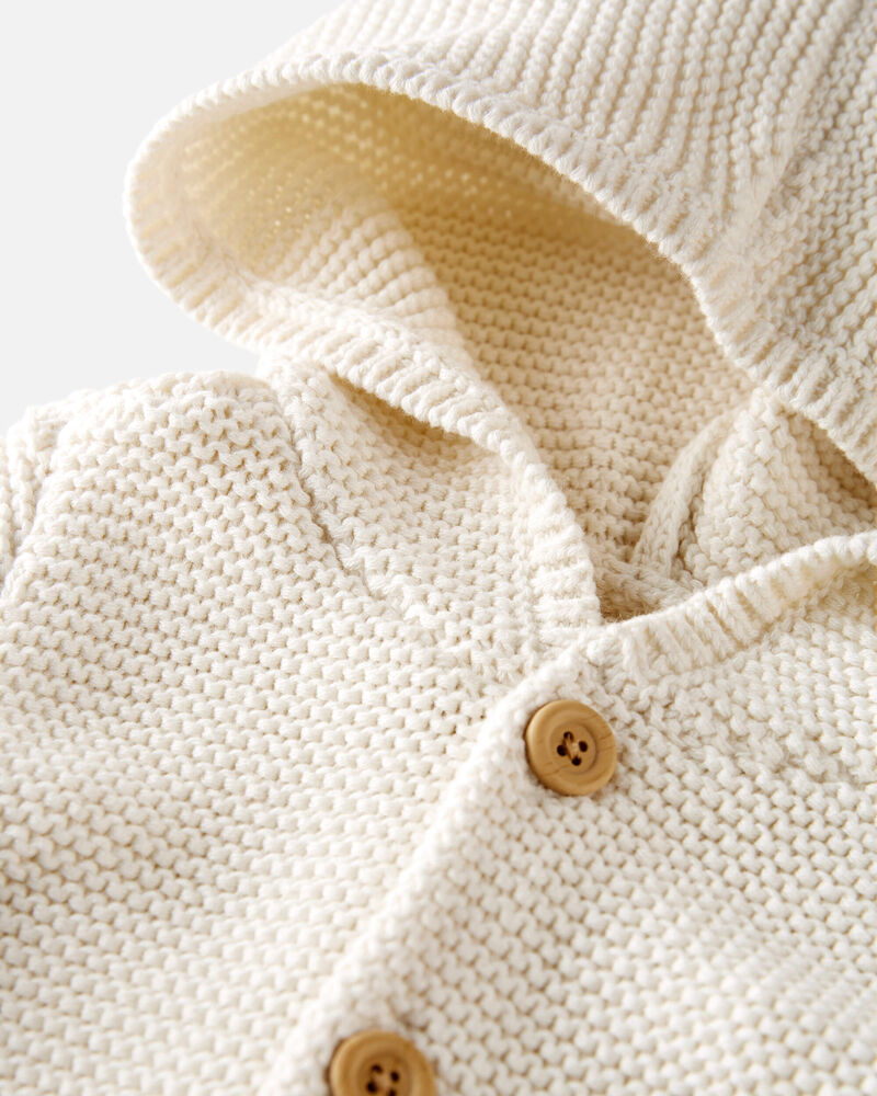 Toddler Organic Cotton Signature Stitch Cardigan, image 2 of 5 slides