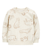 Toddler Safari Animal Print Fleece Pullover, image 1 of 3 slides