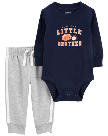 Baby 2-Piece Little Brother Bodysuit Pant Set, 