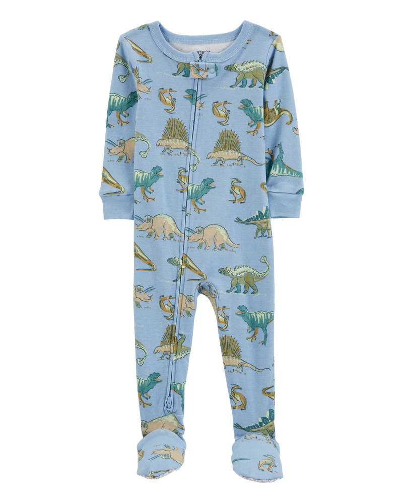 Baby 1-Piece Dinosaur 100% Snug Fit Cotton Footie Pajamas, image 1 of 4 slides
