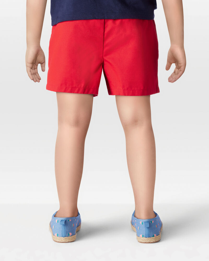 Toddler 2-Piece Sparkle & Shine 4th Of July Tee & Twill Bow Shorts Set - Navy/Red, image 9 of 9 slides