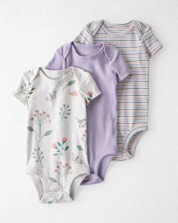 Baby 3-Pack Organic Cotton Rib Bodysuits
, 