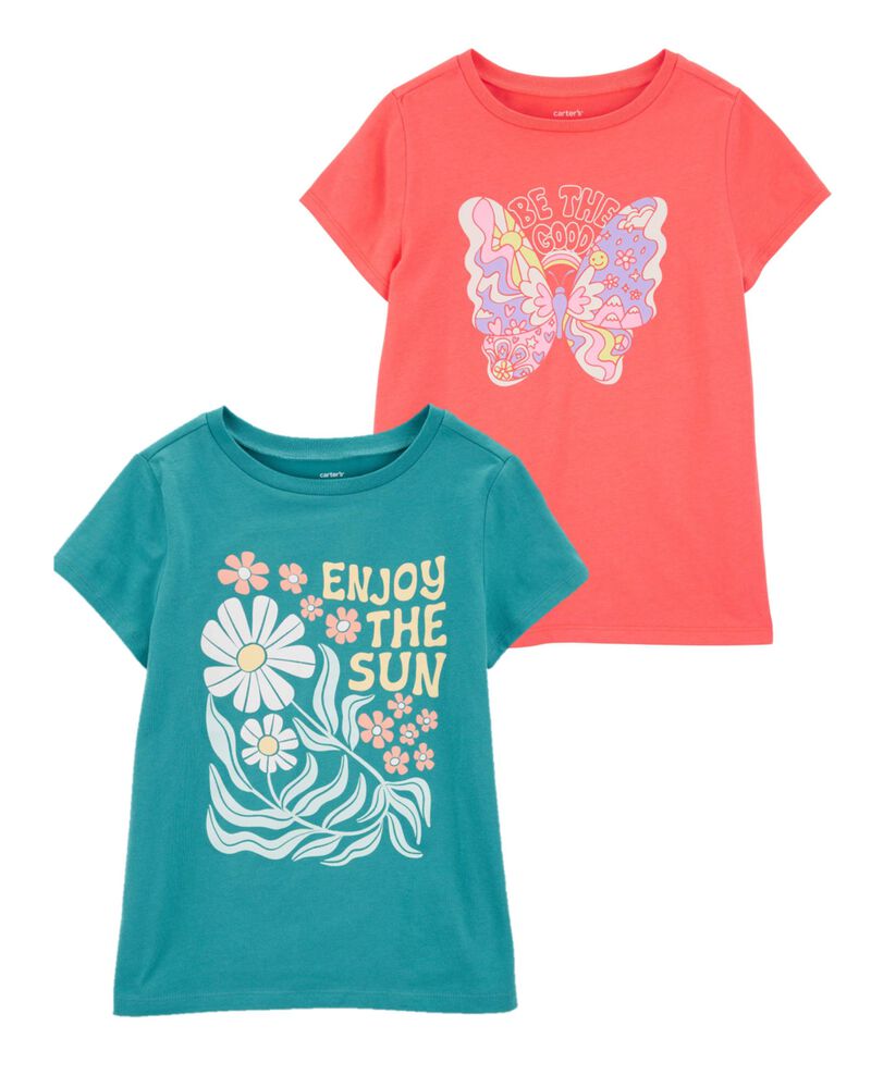 Kid 2-Pack Butterfly Sun Graphic Tees, image 1 of 1 slides