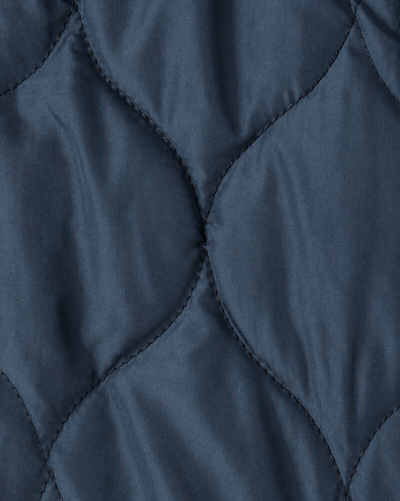 Boys Long-Sleeve Midweight Quilted Bomber Jacket - Navy, image 3 of 3 slides
