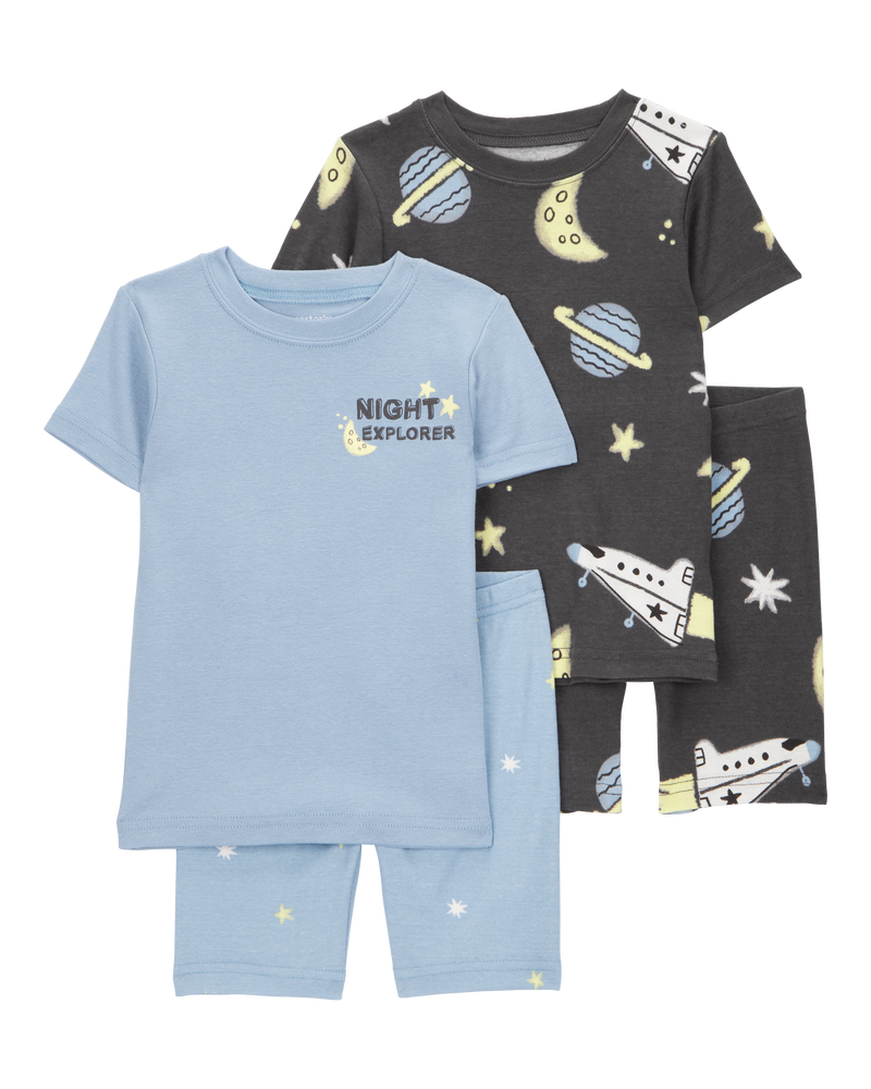 Baby Space Print Snug Fit 4-Piece Pajamas, image 1 of 4 slides
