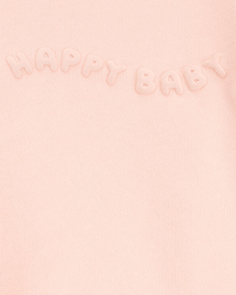 Baby Girl Happy Baby French Terry Pullover - Pink, image 2 of 3 slides
