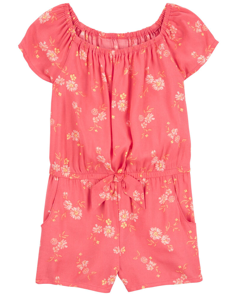 Toddler Floral Print Romper Made With LENZING™ ECOVERO™ , image 1 of 2 slides