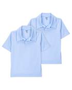 Kid 2-Pack Active Uniform Polo Shirts in Moisture Wicking BeCool™ Fabric - Blue, image 1 of 3 slides