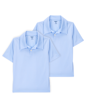 Kid 2-Pack Active Uniform Polo Shirts in Moisture Wicking BeCool™ Fabric - Blue, 