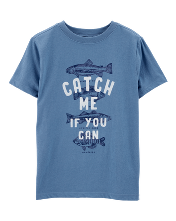 Kid Fishing Graphic Tee - Blue, 