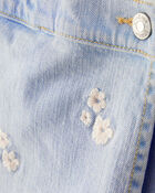 Baby Girl Embroidered Denim Skort - Blue, image 5 of 6 slides