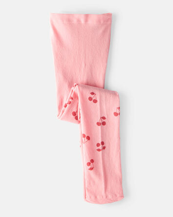 Toddler Girl Cherries Print Tights - Pink, 