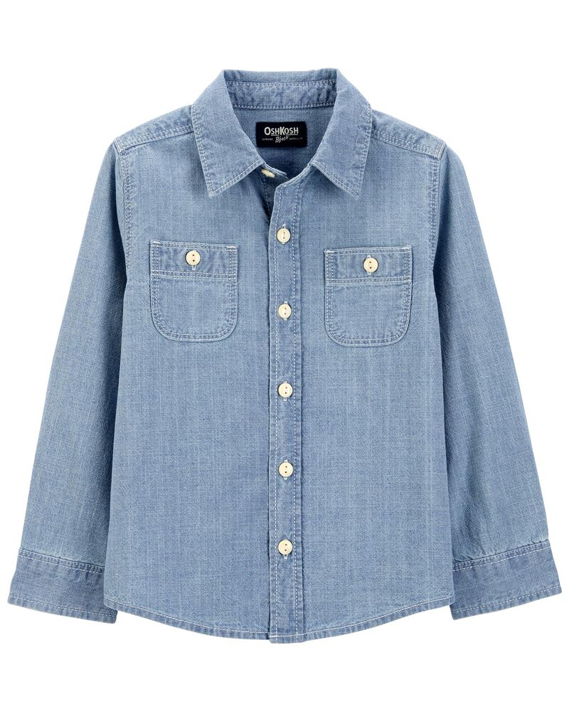 Toddler Button-Front Chambray Shirt, image 1 of 4 slides