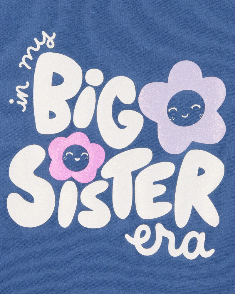 Toddler Girl Big Sister Short-Sleeve Graphic Tee - Blue, image 2 of 3 slides