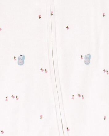 Baby Girl Owl 2-Way Zip Cotton Sleep & Play Pajamas, 
