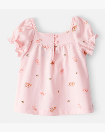 Baby Girl Floral Short-Sleeve Top - Pink, 