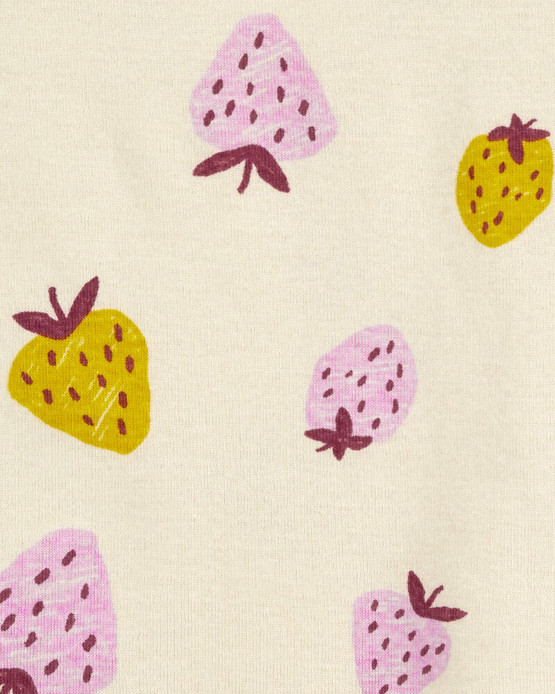 Toddler 4-Piece Floral & Strawberry 100% Snug Fit Cotton Pajamas, image 2 of 3 slides