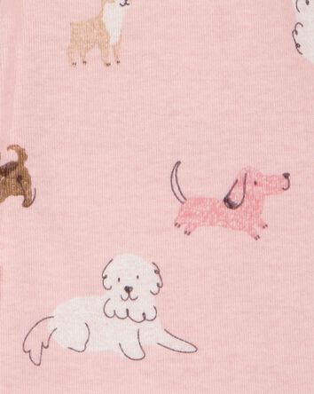 Baby Girl 1-Piece Dog 100% Snug Fit Cotton Footie Pajamas - Pink, 