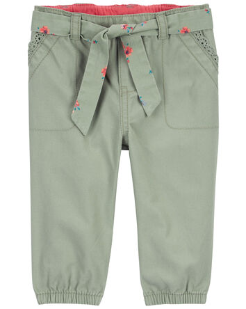 Baby Belted Eyelet Joggers, 