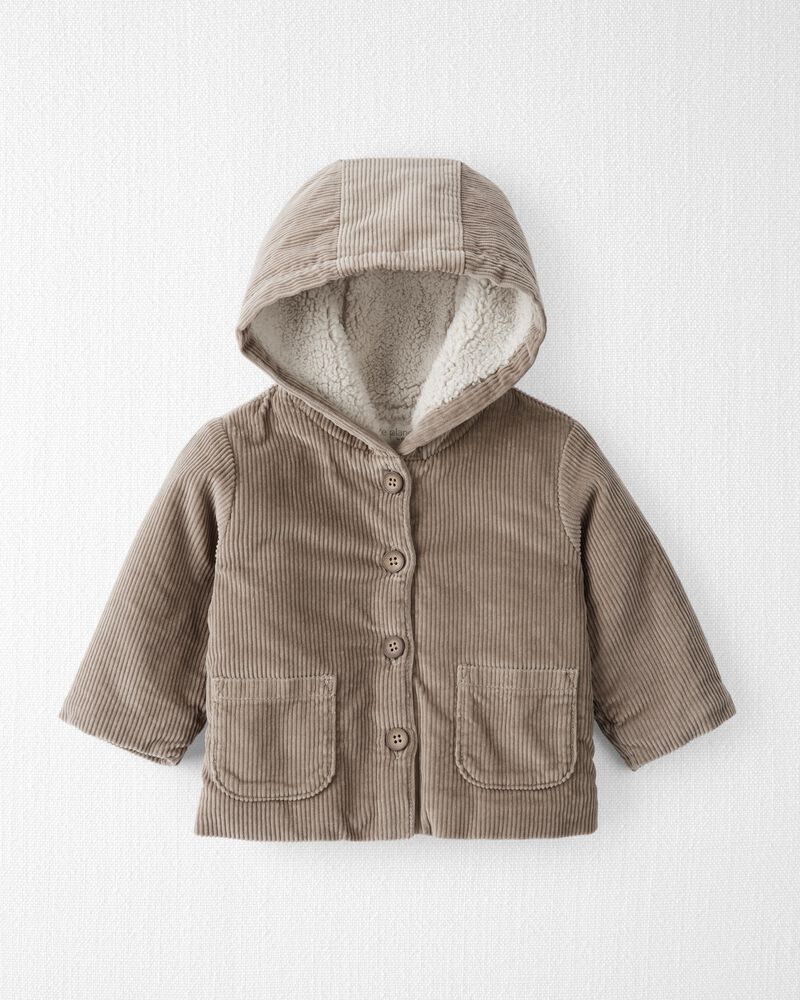 Baby Sherpa Lined Corduroy Jacket Made With Organic Cotton and Recycled Materials 
, image 1 of 5 slides