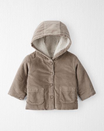 Baby Sherpa Lined Corduroy Jacket Made With Organic Cotton and Recycled Materials 
, 