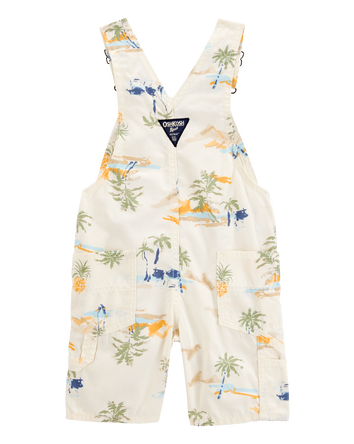 Toddler Tropical-Print Knit Shortalls-Cream, 
