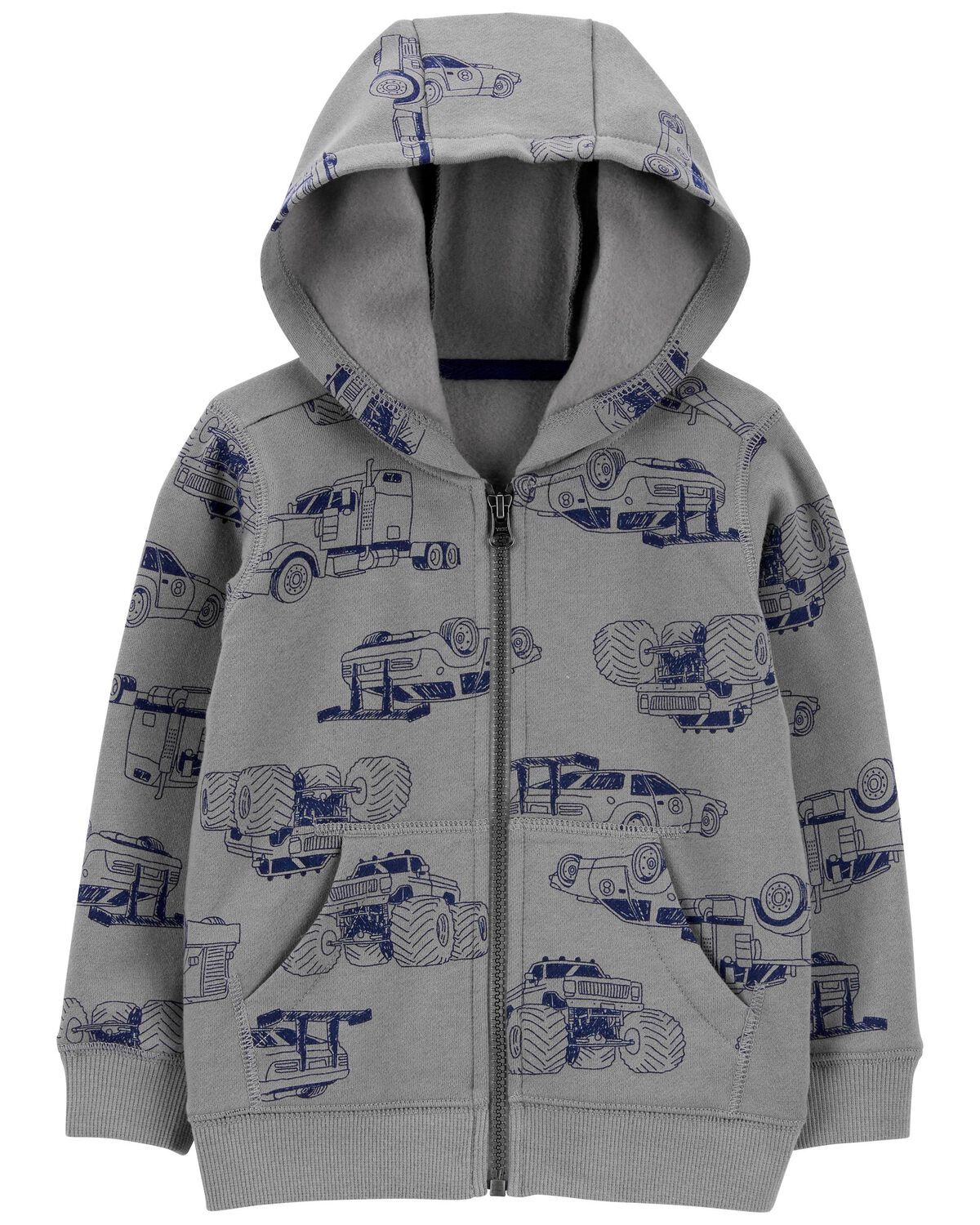 Grey Toddler ZipUp Fleece Hoodie